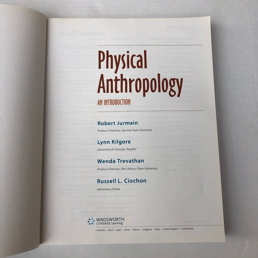 Physical Anthropology An Introduction 2011-2012 Ed Robert Jurmain 9781111350178